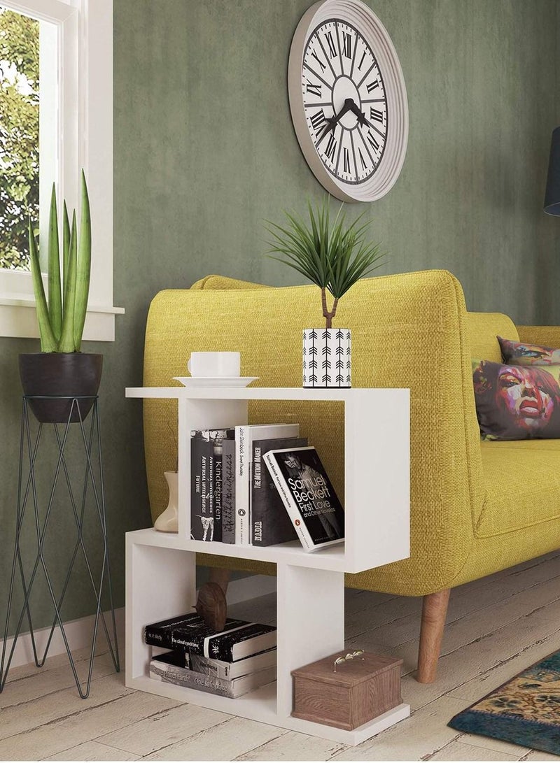 MODERN HOME White Side Table, End Table & Sofa Table – Modern Engineered Wood Design for Living Room & Bedroom - Image 2