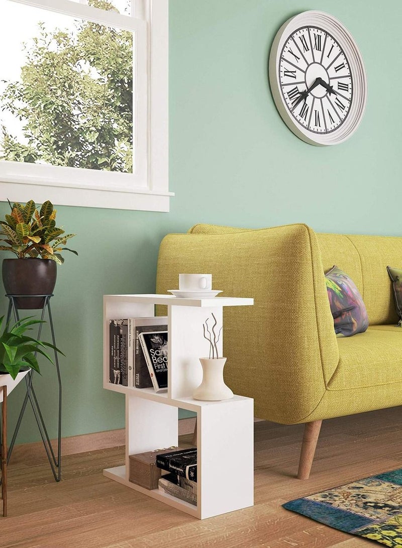 MODERN HOME White Side Table, End Table & Sofa Table – Modern Engineered Wood Design for Living Room & Bedroom - Image 3