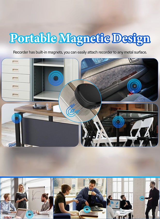 Magnetic Voice Recorder 128G (1600 Hour) - Recording Device MP3 Records with 70 Hours Battery Time, USB-C Audio Recorder for Work, Lectures, Meetings, Interviews - Image 4