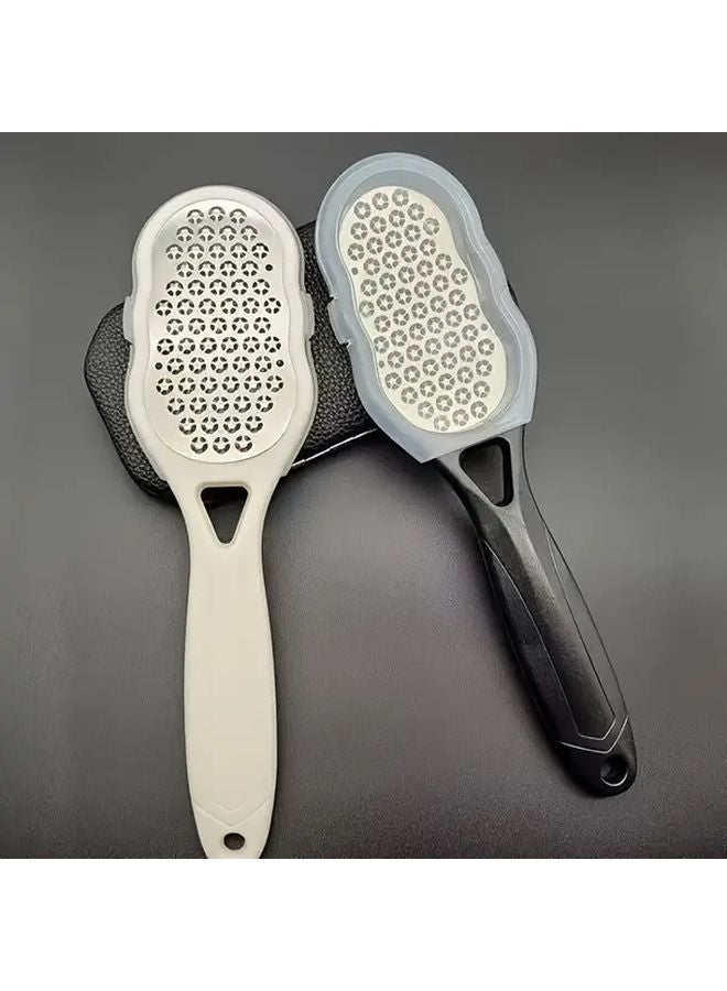 حجر الخفاف من الفولاذ المقاوم للصدأ لبرد القدمين - حبيبات خشنة وناعمة - مقبض مريح باللون الأسود - Image 3