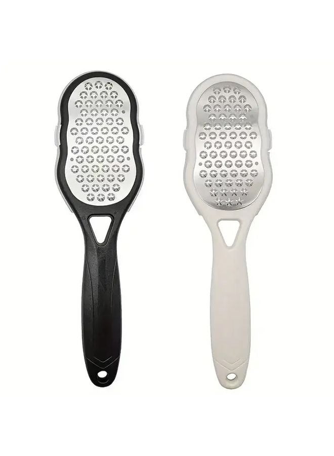 حجر الخفاف من الفولاذ المقاوم للصدأ لبرد القدمين - حبيبات خشنة وناعمة - مقبض مريح باللون الأسود - Image 4