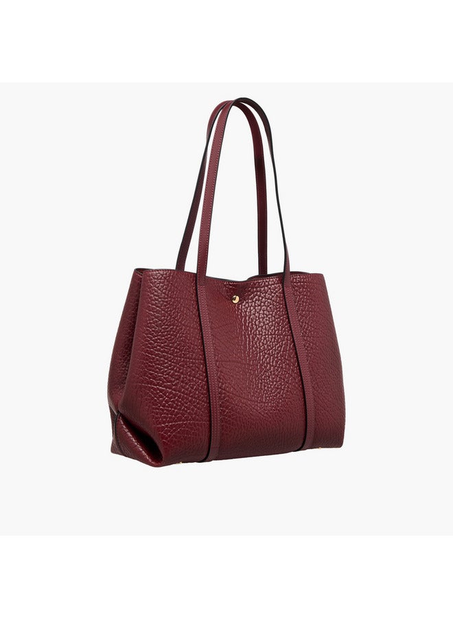Celeste Women Textured Tote Bag with Pouch and Zip Closure  - Image 5