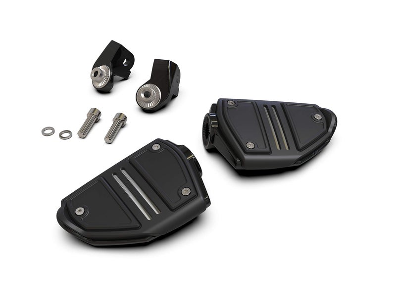 Goldstrike Twin Rail Footrest with Driver Adapter black for Gold Wing