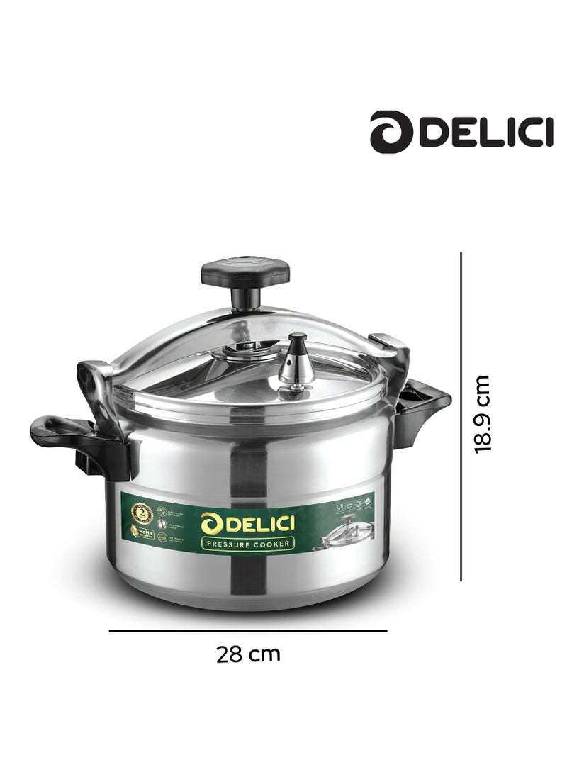 DELICI - Aluminum Pressure Cooker 11L , Fast, Efficient, and Safe Cooking with Durable Body, Safety Locking Mechanism, Arabic cooker - Image 1