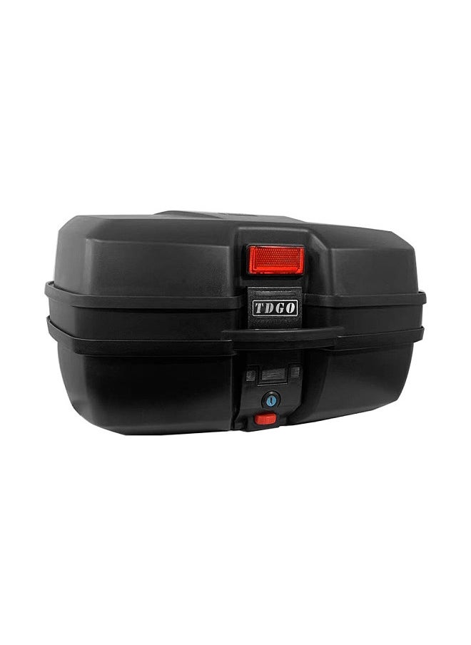 Generic 48L Motorcycle Tail Box Quick Release Rear Trunk Large Capacity Motorbike Luggage Storage Case Waterproof with 2 Keys Mounting Base Plate for 2 Helmets  - Image 3