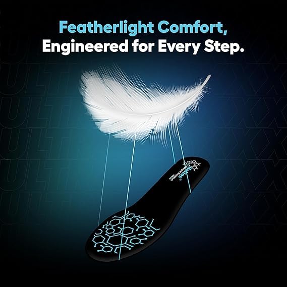 Helios® Memory Foam Ultra Max Insoles for Men | Trim to Fit Size 8-13 | Insole for shoes |Orthotic Shoe Inserts for Cushioning, Arch Support Insole & All-Day Comfort (Black, Pack2/8 to 13) - Image 5