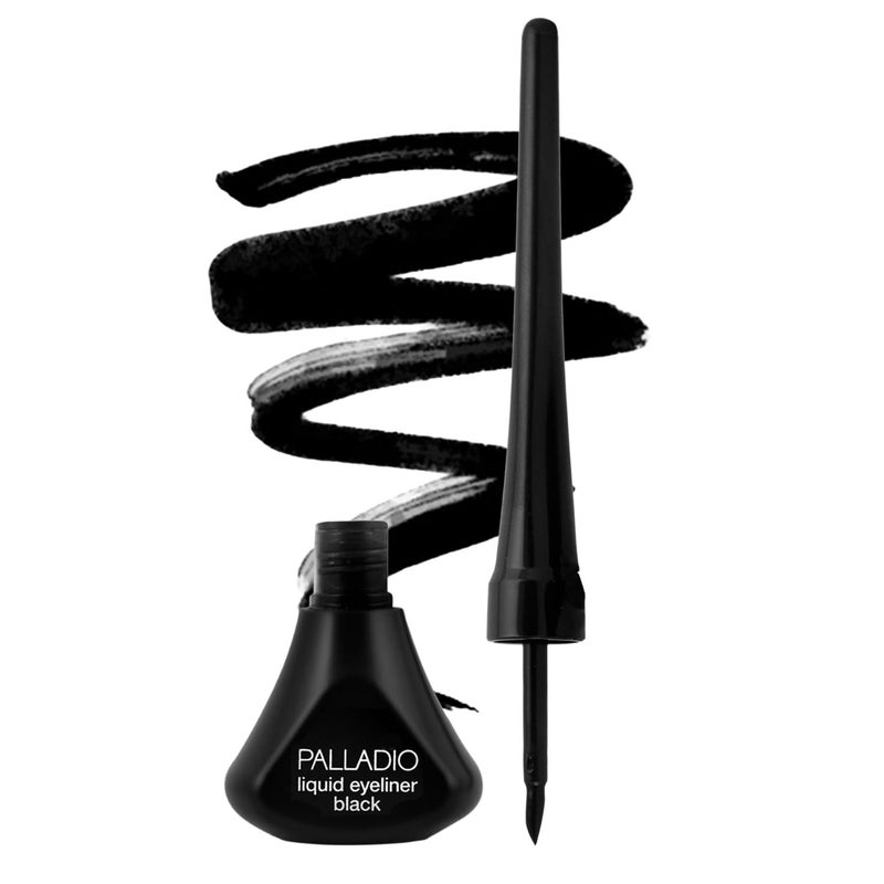Palladio Liquid Eyeliner, Black, Highly Pigmented, For Intense Eye Definition, Smear-proof Liquid Eyeliner, Includes Easy Grip Wand and Felt Tip Applicator - Image 1