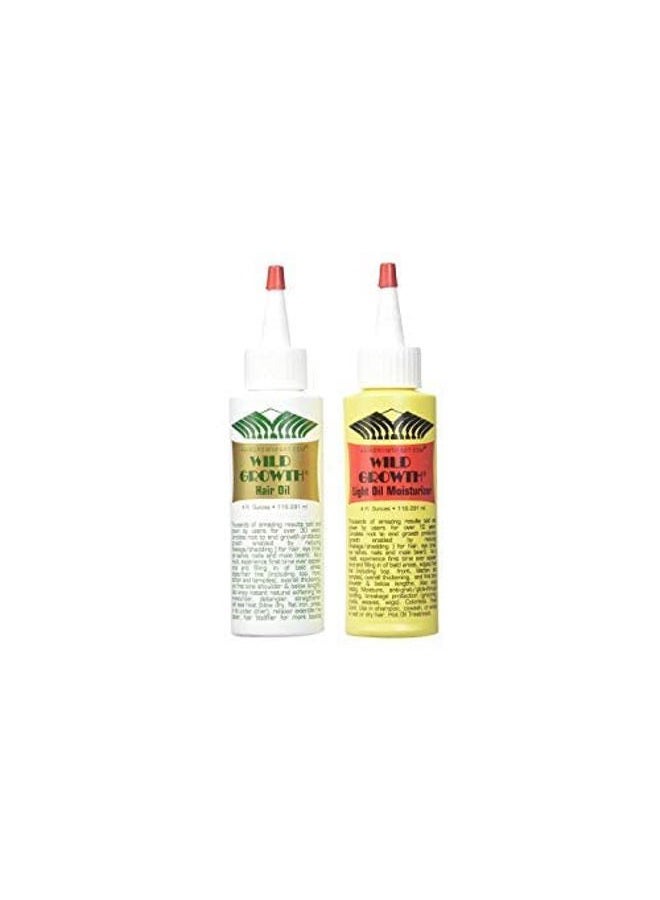 Wild Growth Set (Hair Oil 4 oz + Light Oil Moisturizer 4 oz) - Image 4