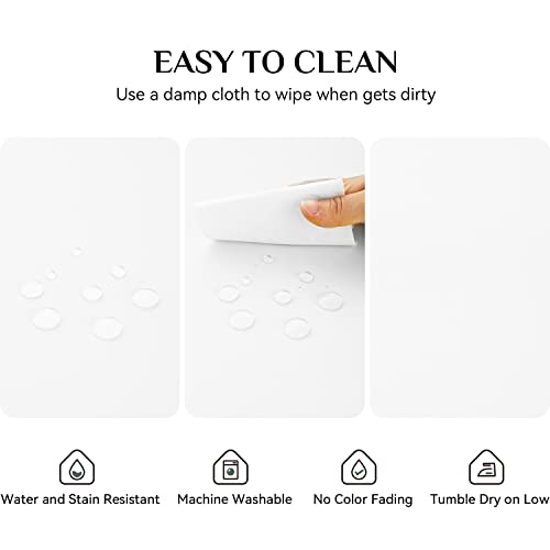 Softalker Round Tablecloth, Waterproof & Stain Resistant Table Cloth Wrinkle Free Fabric Washable 210GSM Polyester Table Cover for Spring/Party/Outdoor - 70 inch,White - Image 3