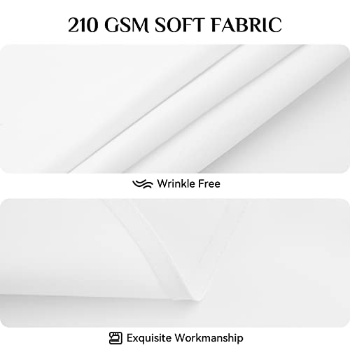 Softalker Round Tablecloth, Waterproof & Stain Resistant Table Cloth Wrinkle Free Fabric Washable 210GSM Polyester Table Cover for Spring/Party/Outdoor - 70 inch,White - Image 4