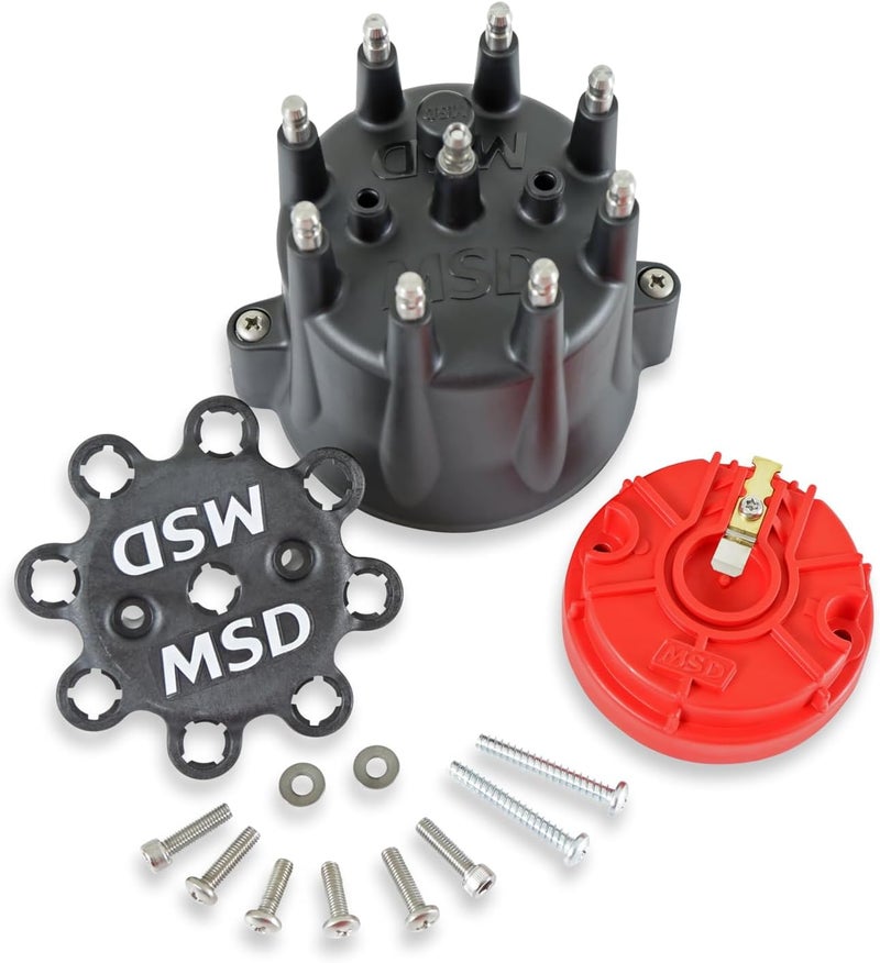 MSD 84336 HEI Distributor Cap and Rotor Kit Black - Image 1