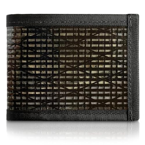 Flowfold Vanguard Recycled Sailcloth Bifold Wallet | Slim and Durable with Cash pocket, Two Hidden Card Pockets and Two ID Windows | Holds 10-12 Cards | Minimalist Wallet Made in USA | Black Sailcloth - Image 1
