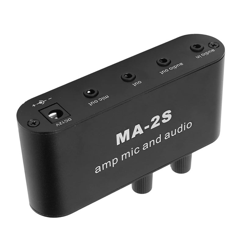 klarako Small Stereo Preamplifier, Portable Headphone Amplifier for Loudspeaker Electret and Condenser Microphones, 3.5mm and 6.5mm Interfaces - Image 2