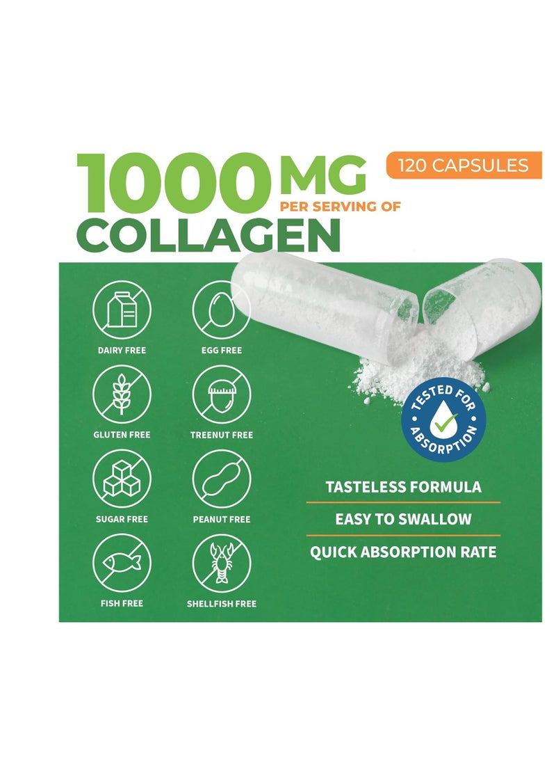 ForestLeaf Multi Collagen Pills with Hyaluronic Acid + Vitamin C Multi Collagen Capsules Peptides for Skin, Wrinkles, 120 Caps 60 Servings - Image 3