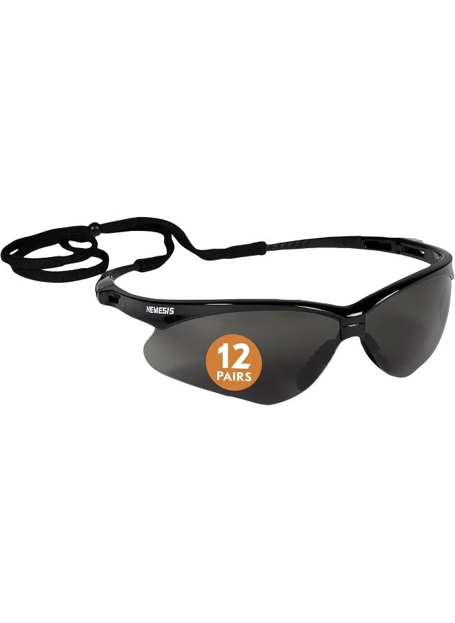 KLEENGUARD - KLEENGUARD Jackson Safety V30 Nemesis Safety Glasses (22475), Smoke Anti-Fog Lens with Black Frame, 12 Pairs/Case - Image 1