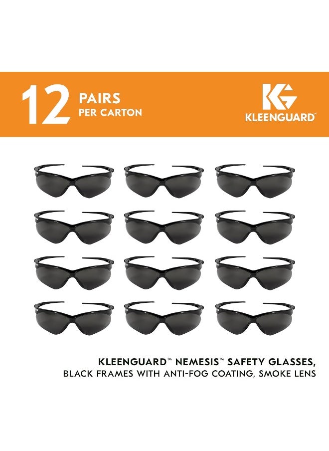 KLEENGUARD - KLEENGUARD Jackson Safety V30 Nemesis Safety Glasses (22475), Smoke Anti-Fog Lens with Black Frame, 12 Pairs/Case - Image 1