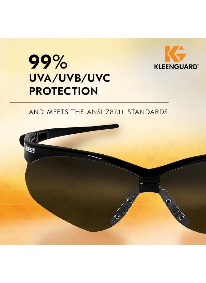 KLEENGUARD - KLEENGUARD Jackson Safety V30 Nemesis Safety Glasses (22475), Smoke Anti-Fog Lens with Black Frame, 12 Pairs/Case - Image 1