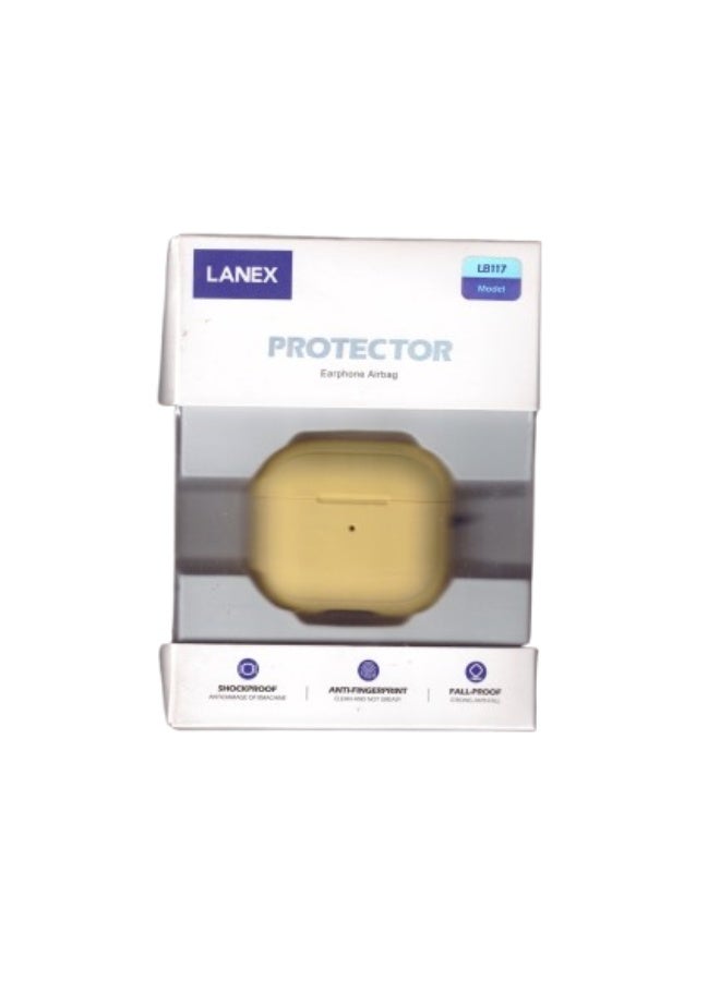 LANEX Lanix LB117 | TWS Protective Case Made of Air-Ground Material - Shockproof, Drop-Resistant, and Fingerprint-Resistant (Yellow)
