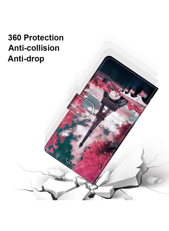 اس-توب جراب لهاتف Samsung Galaxy A03s مقاس 166 مم، جراب هاتف جلدي أفقي قابل للطي بتصميم متقاطع ملون مع حامل وفتحات للبطاقات ومحفظة وحبل تثبيت - Image 4