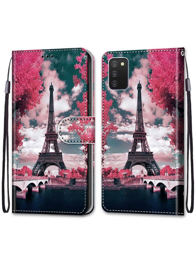 اس-توب جراب لهاتف Samsung Galaxy A03s مقاس 166 مم، جراب هاتف جلدي أفقي قابل للطي بتصميم متقاطع ملون مع حامل وفتحات للبطاقات ومحفظة وحبل تثبيت - Image 2