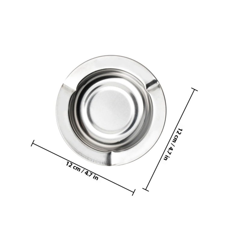 Stainless Steel Round Portable Ashtray Set Of 10 For Home Office Indoor Outdoor Use - Image 3