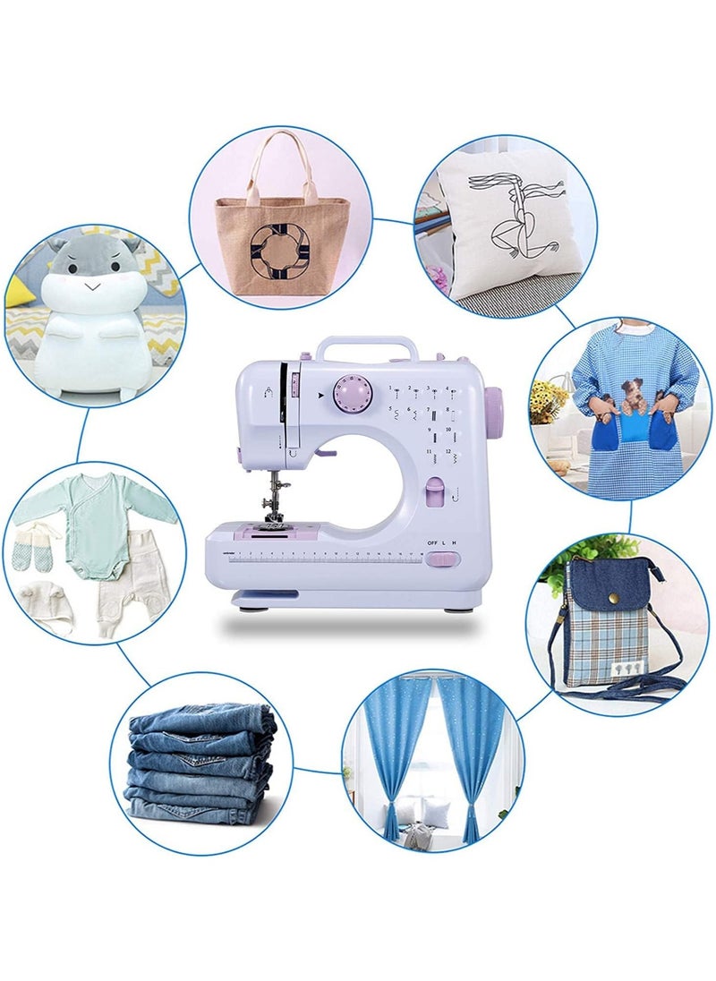Joshberg Portable Sewing Machine,Electric Sewing Maching 505 White/Purple  - Image 4