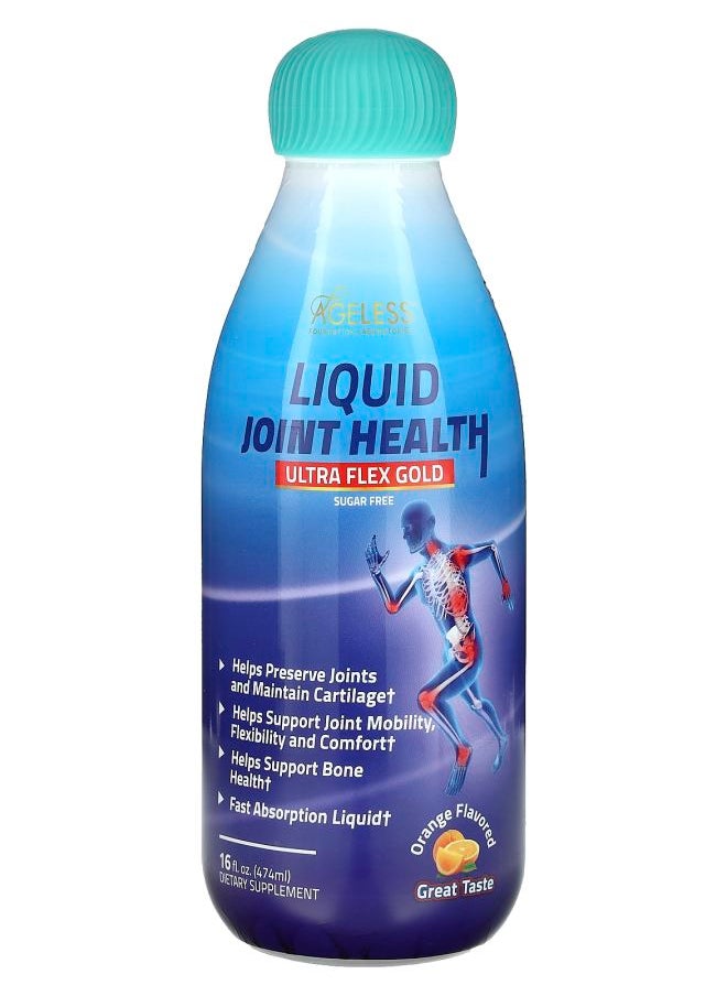 Ageless Foundation Laboratories - Liquid Joint Health Ultra Flex Gold Sugar Free Orange 16 fl oz (474 ml) - Image 1
