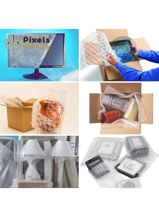 PixelsPackaging 2 rolls of transparent bubble wrap from PixelsPackaging, 50 cm wide × 50 meters long, multi-purpose for packaging, shipping, wrapping, and transportation. - Image 5