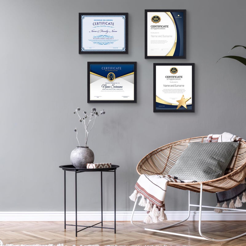 HORLIMER 8.5 x 11 Picture Frame Set of 15, Black Photo Frames 8.5 by 11 for Certificate Diploma Document, Wall Hanging or Tabletop Display - Image 5