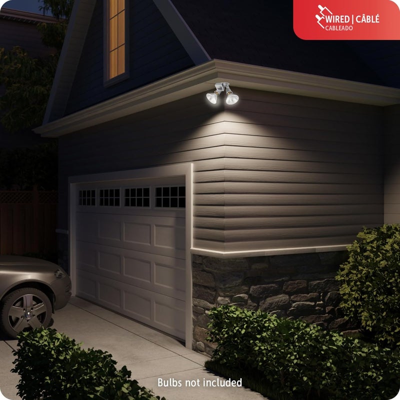 Globe Electric 17000270 110-Degree 240 W Twin Head Gray Hardwired Motion Sensor Security Flood Light, Spotlight, Outdoor, Outside House Lights - Image 4