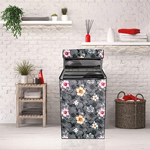 Da Anushi Waterproof & Dust-Proof PVC Full Closure Washing Machine Cover For LG-8KG-T80SPSF2Z Top Loading Fully-Automatic Washing Machine (Grey Flower, LG-8KG-T80SPSF2Z) - Image 5