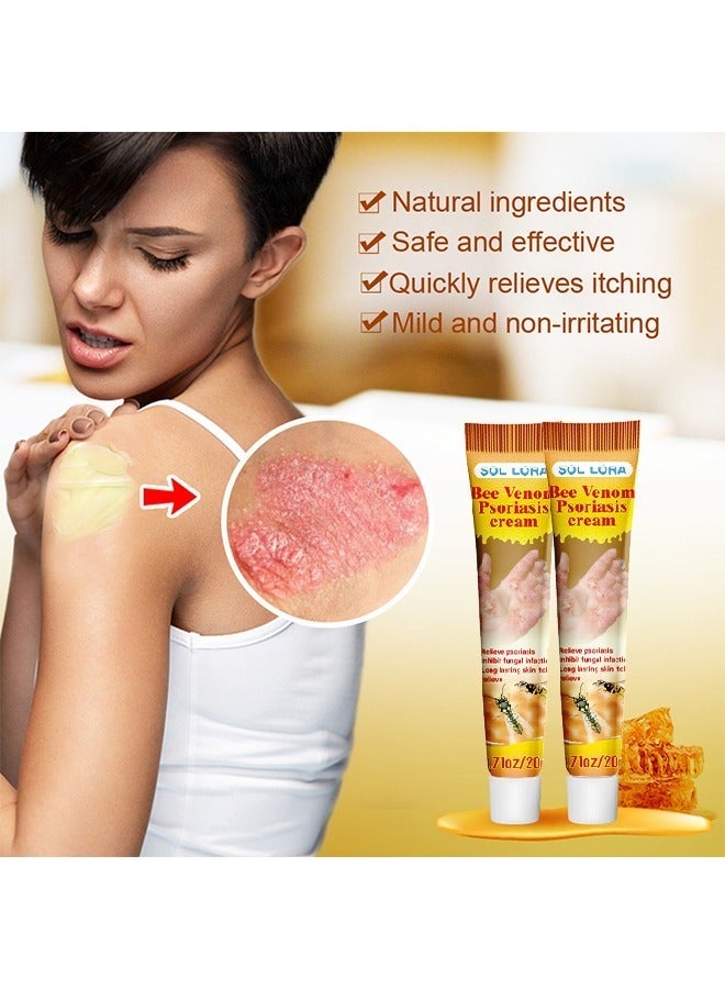 SOL LORA Bee venom psoriasis cream-Long Lasting Relieve Psorlasis Inhibit Fungal Infaction ,Natural Herbal Antibacterial Cream,for Body Itching 20G - Image 4