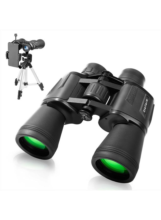 StellarH 12x50 HD Full Size Binoculars for Adults with Photography Kit - Smartphone Adapter Universal Tripod Carrying Bag & Strap for Bird Watching Hunting Stargazing Sporting & Sightseeing  - Image 3