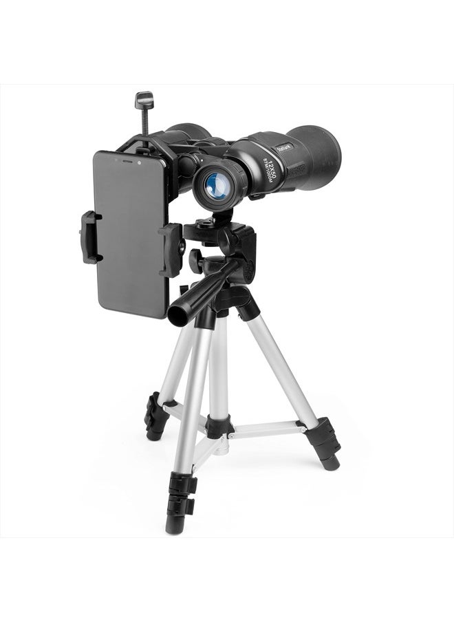 StellarH 12x50 HD Full Size Binoculars for Adults with Photography Kit - Smartphone Adapter Universal Tripod Carrying Bag & Strap for Bird Watching Hunting Stargazing Sporting & Sightseeing  - Image 2