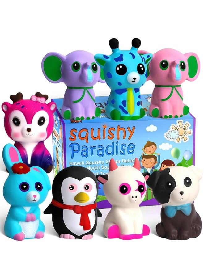 POKONBOY Jumbo Squishies Slow Rising 8 Pack Animal Squishy Toys Cream Scented Squishies Pack Stress Relief Super Soft Squeeze Kawaii Cute Squishy Slow Rising for Kids - Image 3