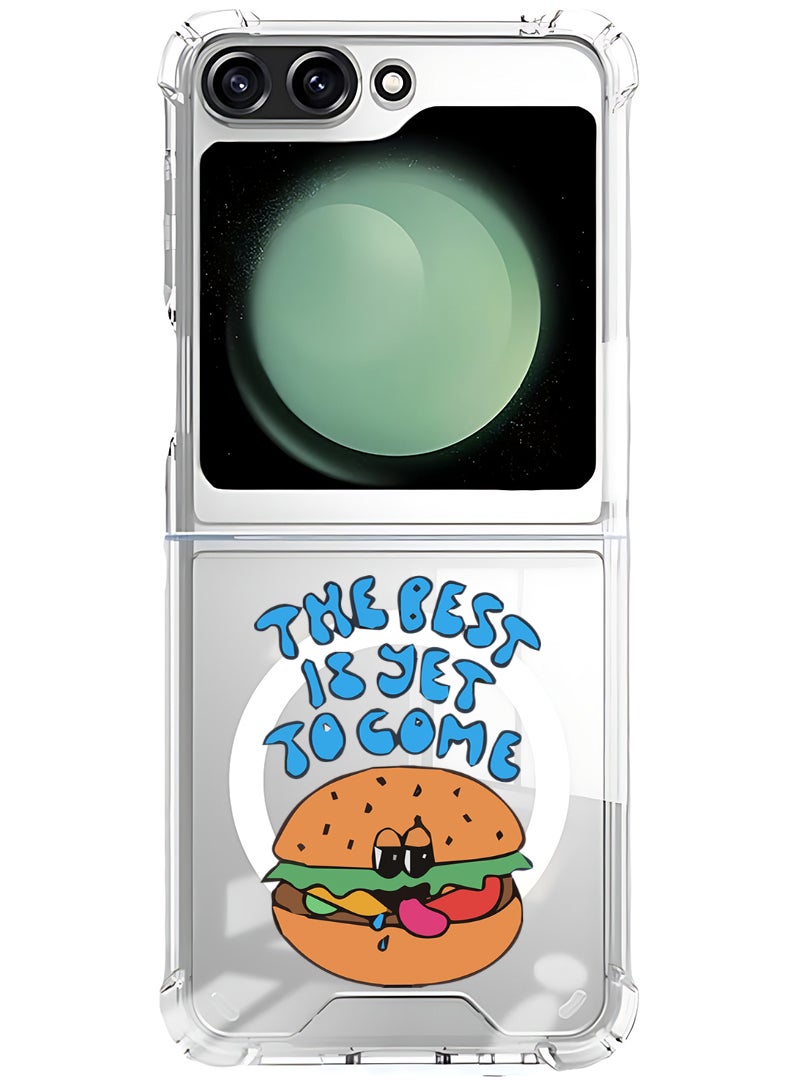 Theodor Magnetic Case for Samsung Galaxy Z Flip 6 Compatible with MagSafe Wireless Charging, Shockproof Phone Bumper Cover Best is yet to come - Image 1