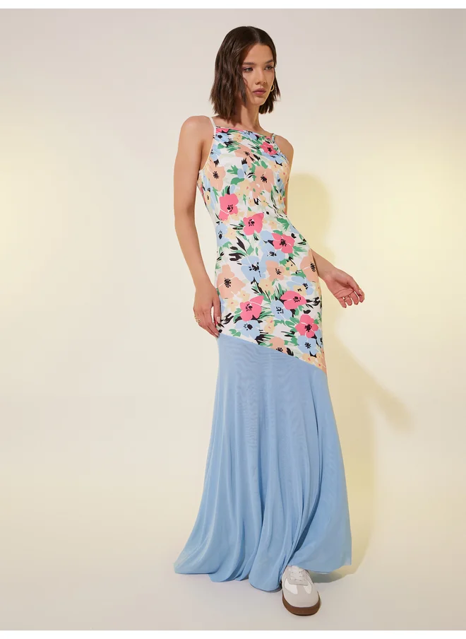 Take Two Take Two Floral Print Strappy Mermaid Maxi Dress
