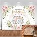 Mocsicka Elephant Baby Shower Backdrop for Girl Pink Floral Sweet Little Peanut is on Her Way Photo Backdrops Cute - Image 2