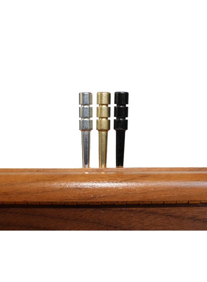 WE Games King-Sized Ultimate Cribbage Pegs - Set Of 9 (3 Brass, 3 Silver, 3 Black) - Image 3