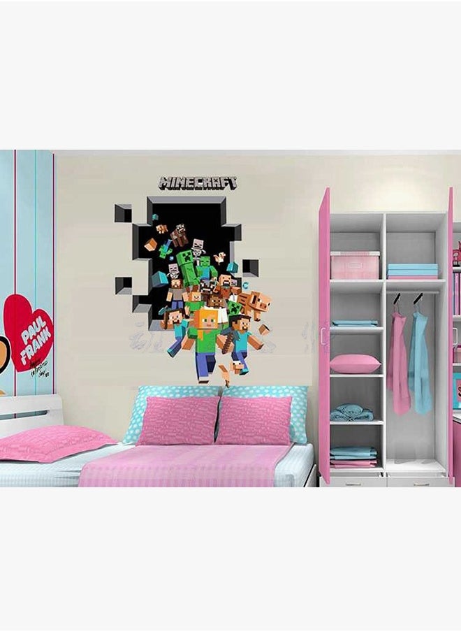 ماركة غير محددة ملصق جدار ثلاثي الأبعاد بتصميم كريبر من ماين كرافت مقاوم للماء متعدد الألوان 112x84 سم  - Image 5