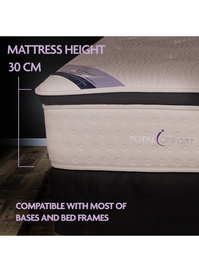 Total Comfort Madrid Hybrid Latex Mattress | Medium Firm EuroTop - Single/Twin XL (120x200x30 cm) | Spinal Alignment, Motion Isolation, Edge Support | Cooling & Pressure Relief |Pocket Spring core - Image 2