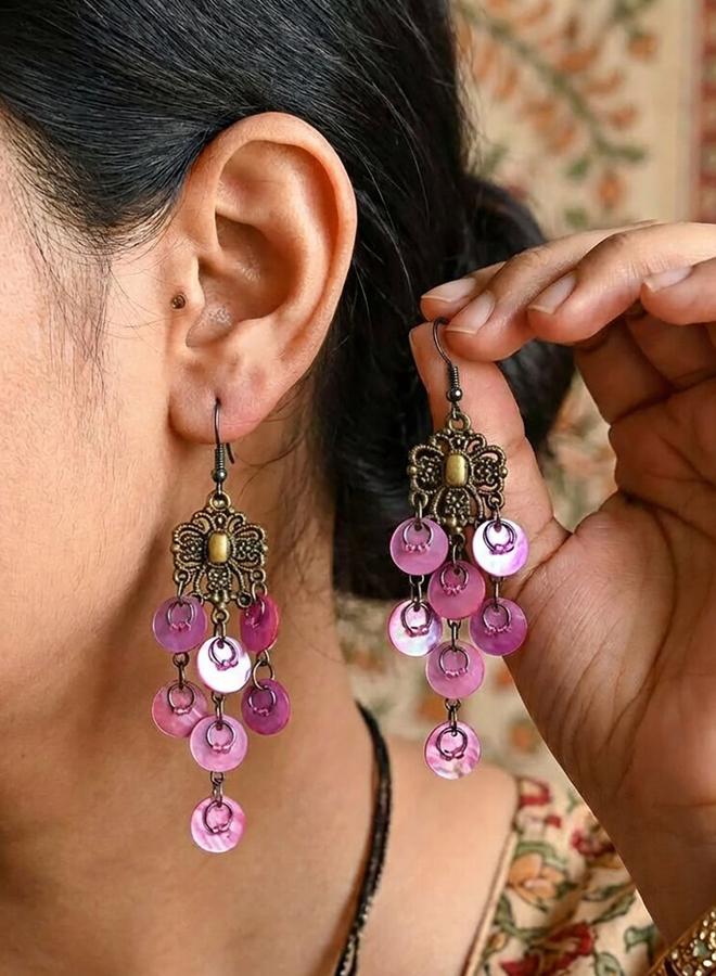 Take Two Bronze Shell Dangler Earrings - Image 1