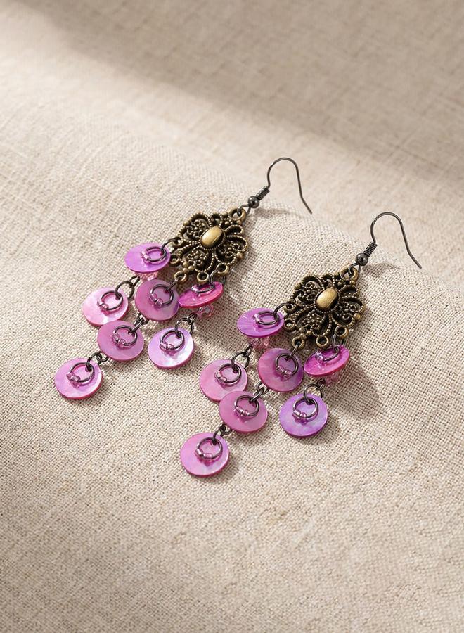 Take Two Bronze Shell Dangler Earrings - Image 4