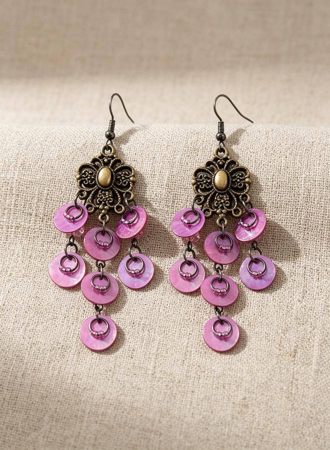 Take Two Bronze Shell Dangler Earrings - Image 5