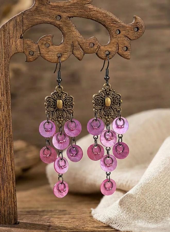 Take Two Bronze Shell Dangler Earrings - Image 2