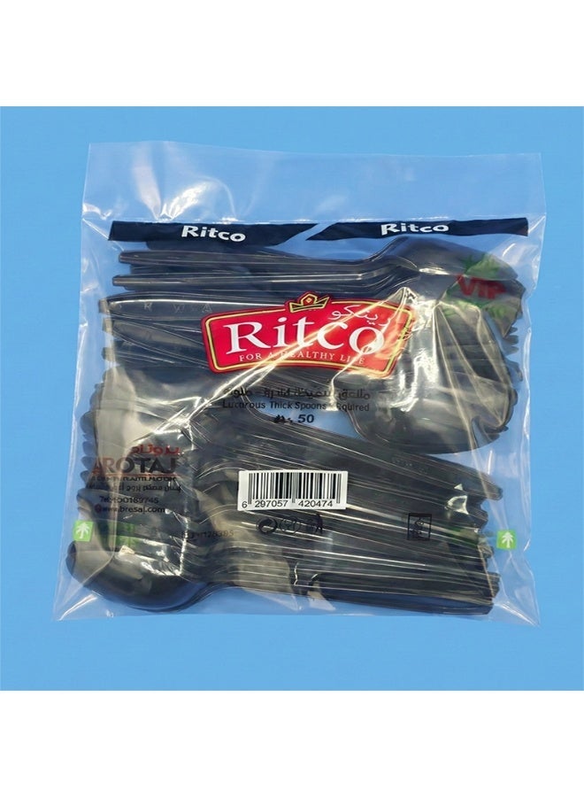 Ritco Carton Of VIP Thick Black Plastic Spoons (1000 Spoons/Carton) - Image 2