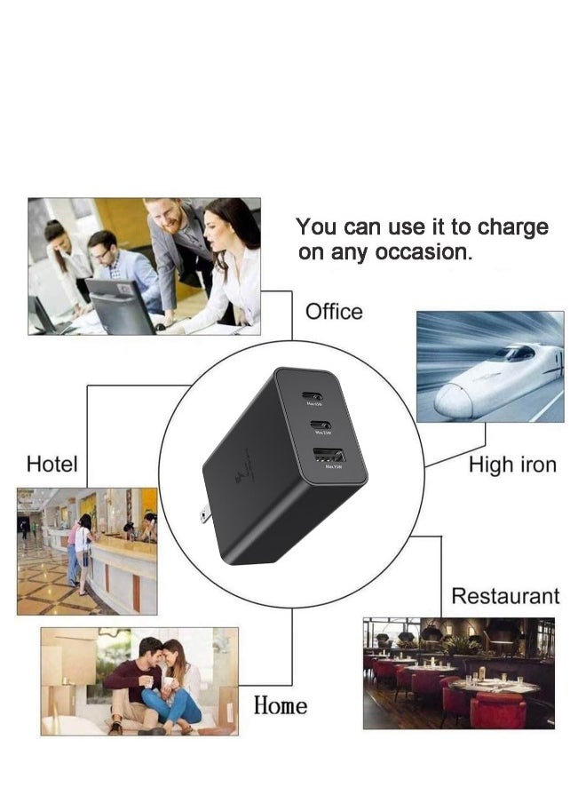 Generic - 65W Super Fast Charging Wall Charger Compatible for Samsung Galaxy Z Fold 6/5/4 /3  Flip 5/4/3 /S24/S23/ S22/S21 Ultra /Note20 and iPhone15 Pro Max, USB-C Travel Charger with Type C Charging Cabl - Image 1