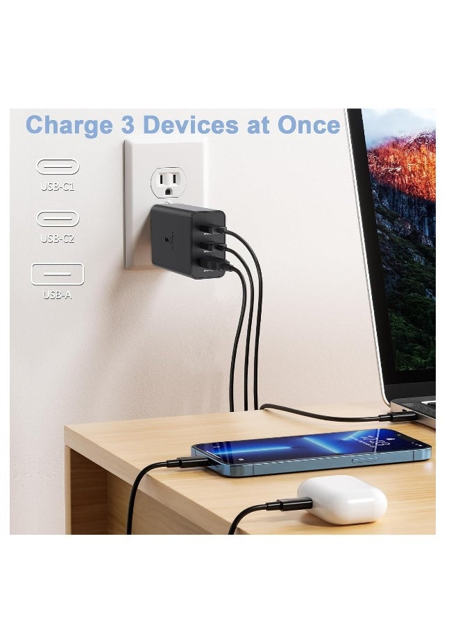 Generic - 65W Super Fast Charging Wall Charger Compatible for Samsung Galaxy Z Fold 6/5/4 /3  Flip 5/4/3 /S24/S23/ S22/S21 Ultra /Note20 and iPhone15 Pro Max, USB-C Travel Charger with Type C Charging Cabl - Image 1