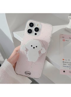 Double-layer Magnetic Bracket 15promax Mobile Phone Case For AppleFor Iphone13 14 Splash Ink Puppy 16 Original Soft-Color:Double-layer Magnetic Suction Foundation Ink Dot + Chirp Dog Magnetic Stand-Applicable Models:14pro
