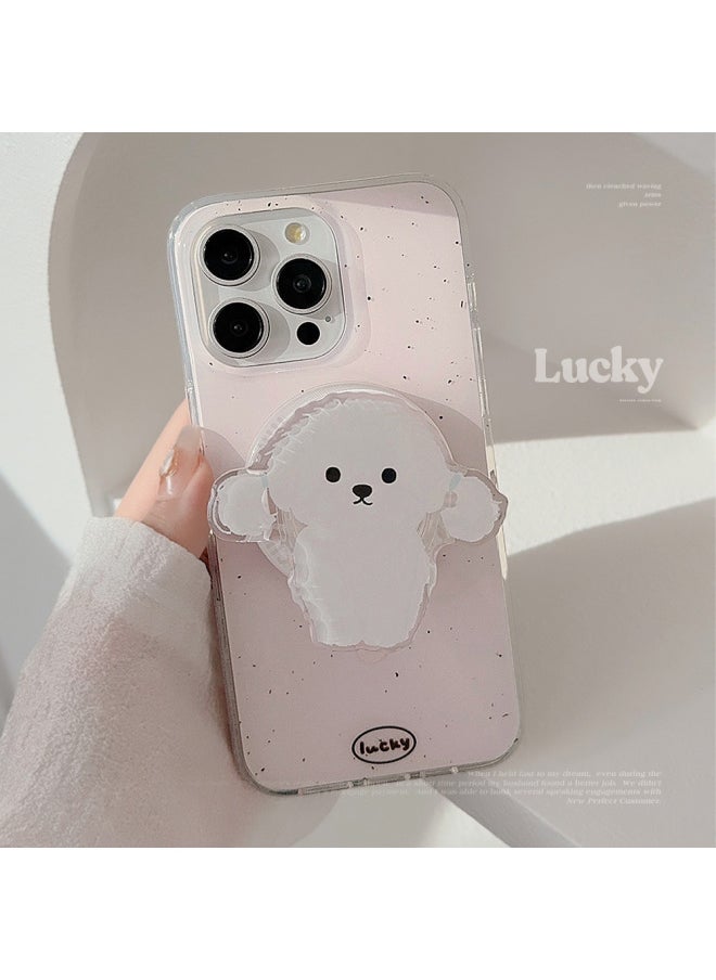 Generic - Double-layer Magnetic Bracket 15promax Mobile Phone Case For AppleFor Iphone13 14 Splash Ink Puppy 16 Original Soft-Color:Double-layer Magnetic Suction Foundation Ink Dot + Chirp Dog Magnetic Stand-Applicable Models:14pro - Image 1